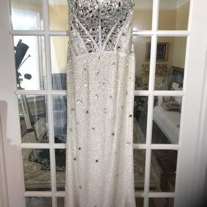 Sherri Hill white beaded formal/Prom dress